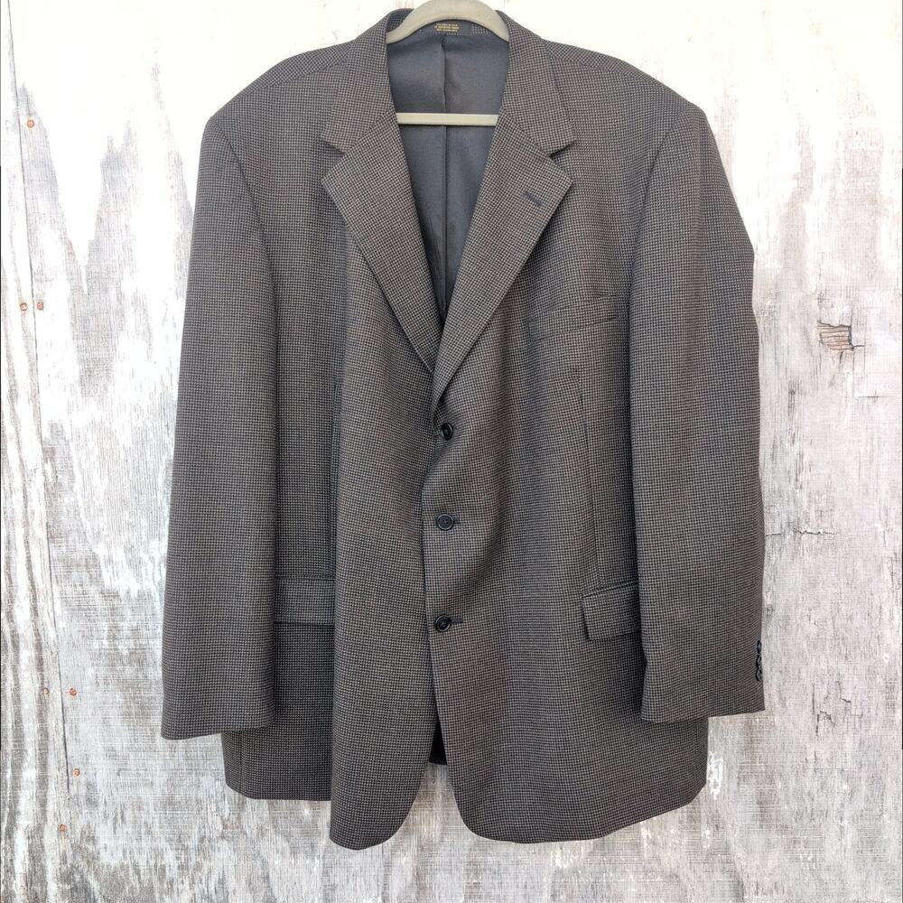 J. H. Ross Vintage Wool Blend Herringbone Check Tweed Sport Coat Men's 52L